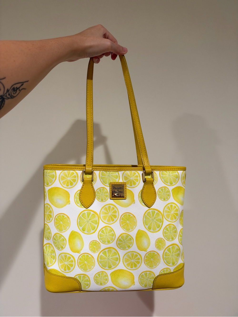 Dooney & Bourke Yellow Lemon-Print Canvas Tote